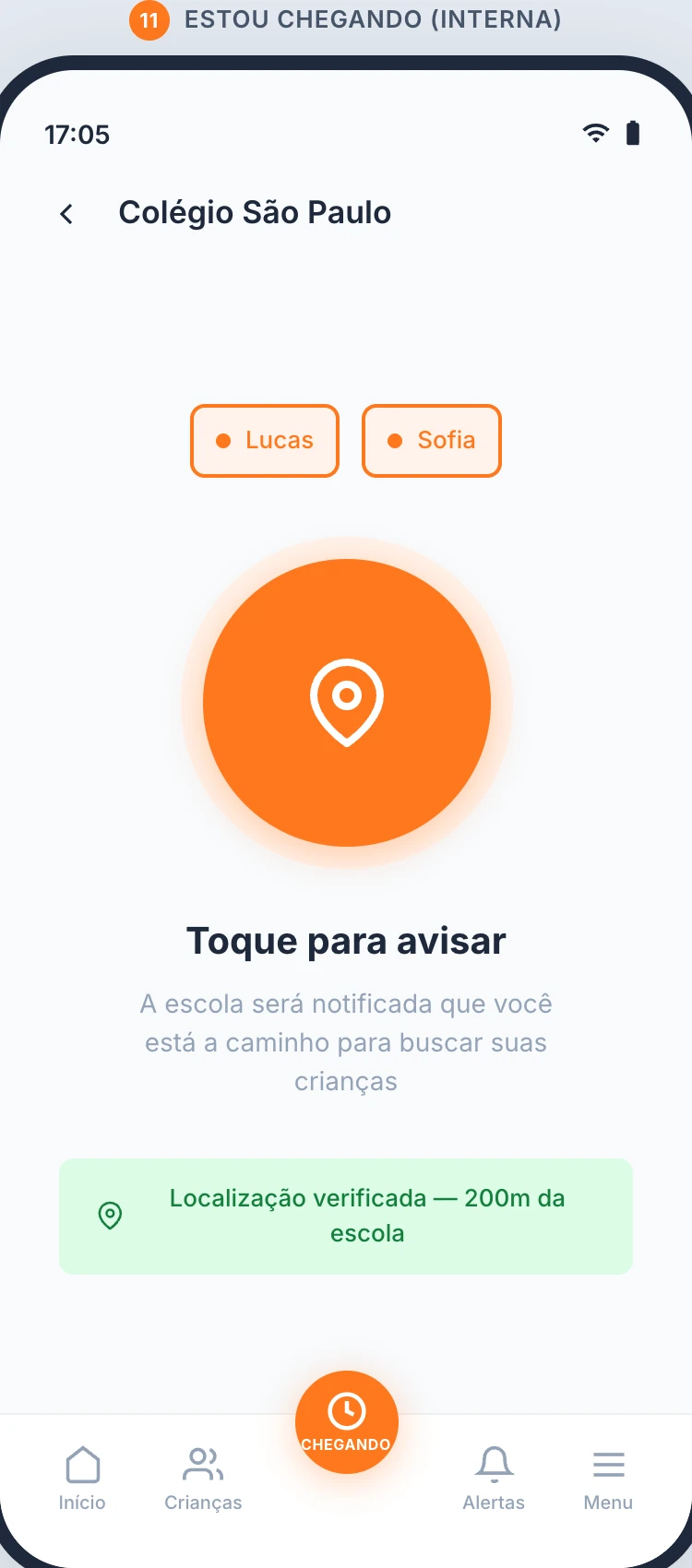 Estou Chegando — sinal em andamento